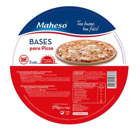 Base para pizza (estuche 3uds x 125g)