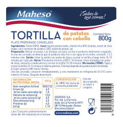 Tortilla con cebolla (1ud x 800g) - 5 Océanos