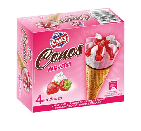 Cono Nata y Fresa (pack de 4uds)