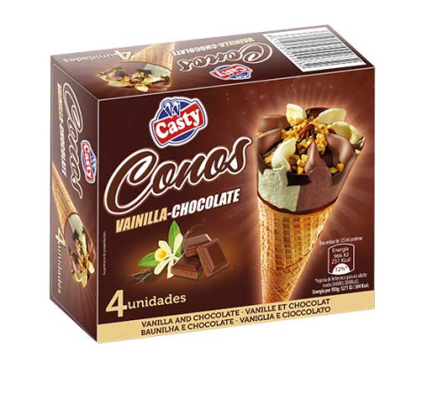 Cono Vainilla y Chocolate (pack de 4uds)