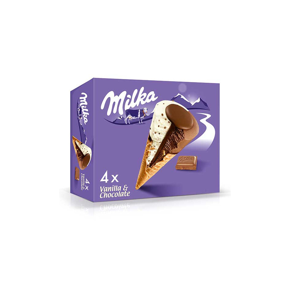 Milka Cono Vainilla-Choco (pack de 4uds) - 5 Océanos