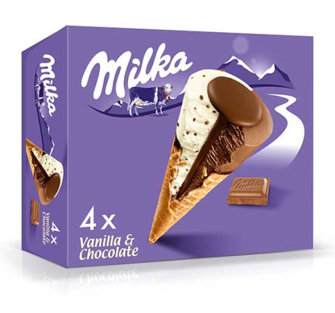 Milka Hel Cono Vainilla-Choco (pack de 4uds)