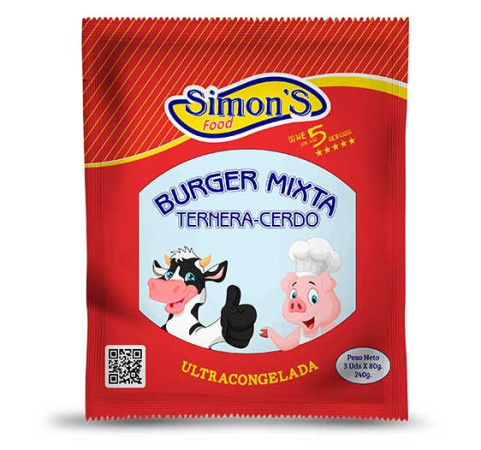 Hamburguesa mixta Ternera/Cerdo (3uds x 80g)