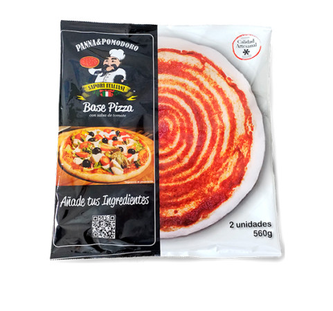 Base pizza precocida con salsa de tomate (bolsa 2uds x 280g)