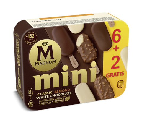 Magnum Mini Classic/Almendra/Chocolate Blanco (pack de 8uds)