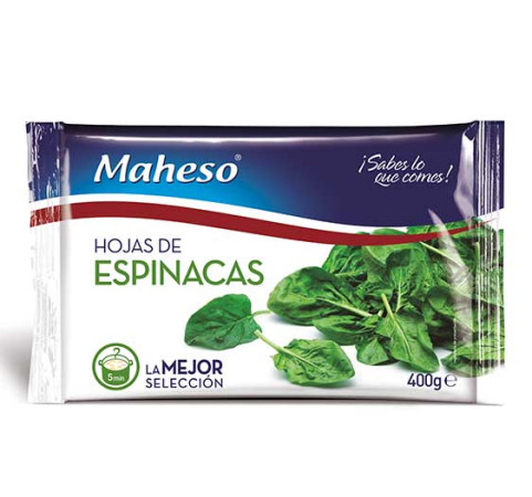 Espinaca en hojas (pack de 400g)