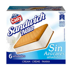 Sandwich de nata sin azúcar (6 uds x 115ml)