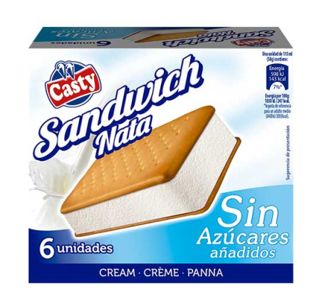 Sandwich de Nata sin azúcar (pack 6uds x 115ml)