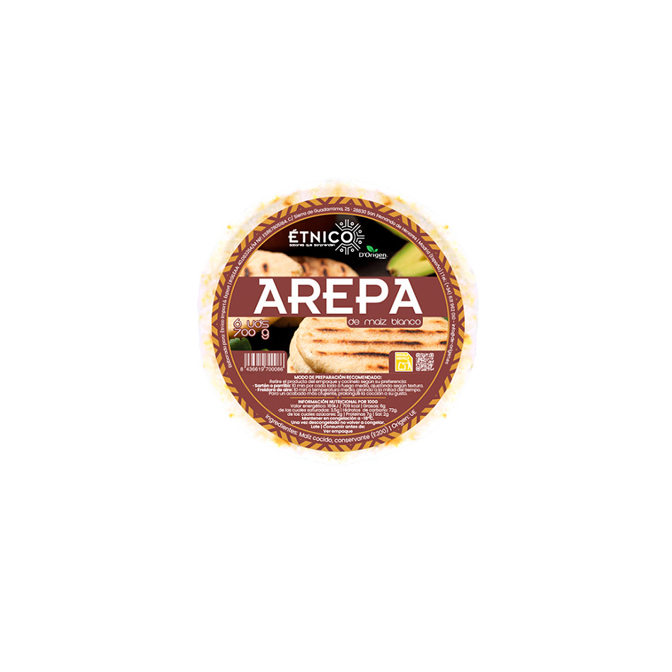 Arepa de maíz blanco (pack 700g)