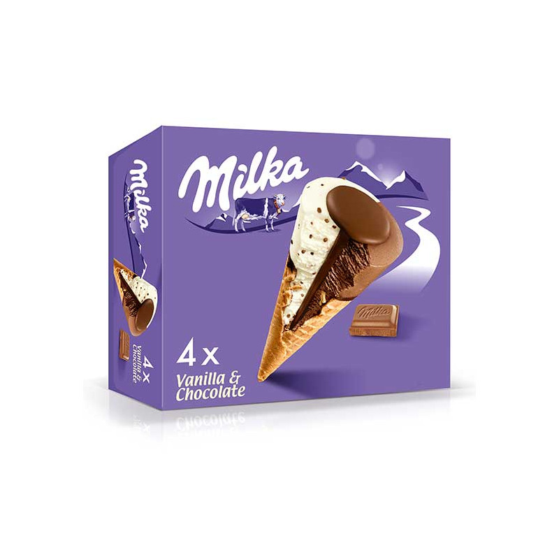 Milka Cono Vainilla-Choco (pack de 4uds)